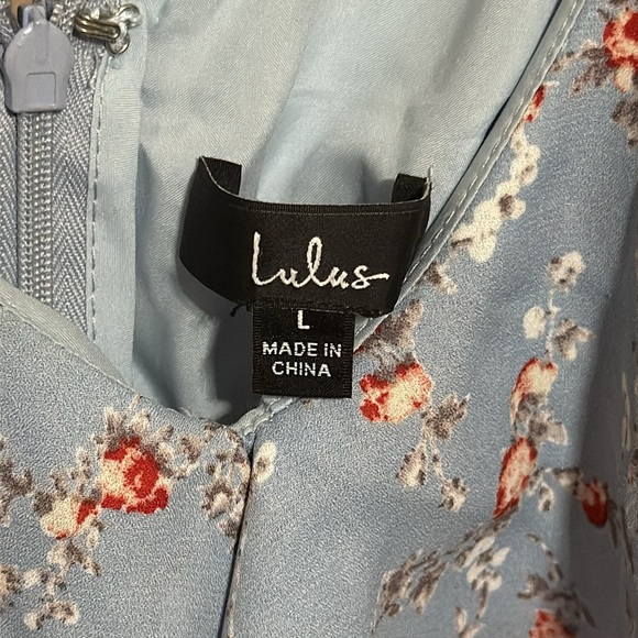 Lulu's Light Blue Floral Dress - Picture 7 of 8